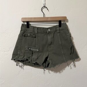 Pacsun High Rise Cutoff Cargo Short